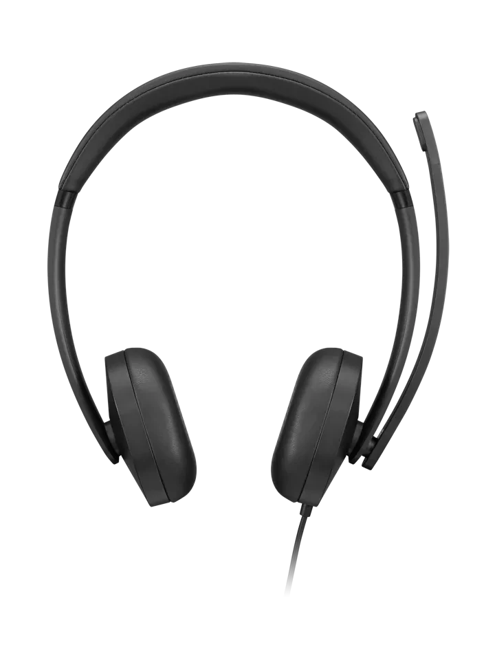 אוזניות חוטיות Lenovo Wired VoIP Headset 5000 (Teams) - צבע שחור – 4XD1R88995