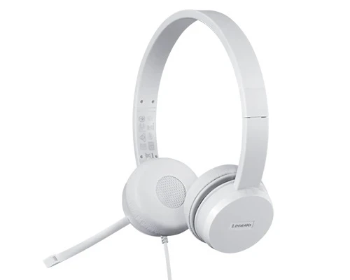 אוזניות Lenovo 110 On-Ear Stereo USB - GXD1E71385 - צבע לבן – LENOVO-HEADSET-GXD1E71385-