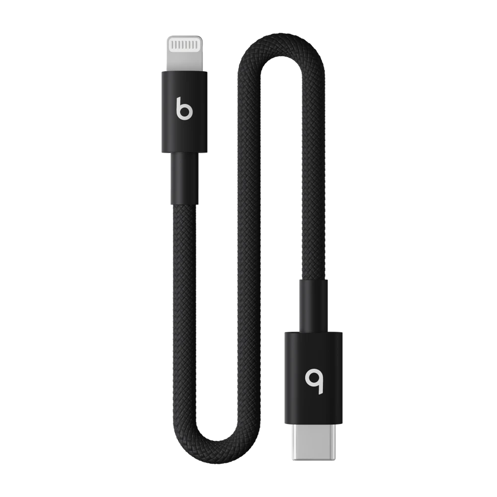 Beats USB-C to Lightning Woven Short Cable (20 cm) - Bolt Black – MEQM4ZM/A