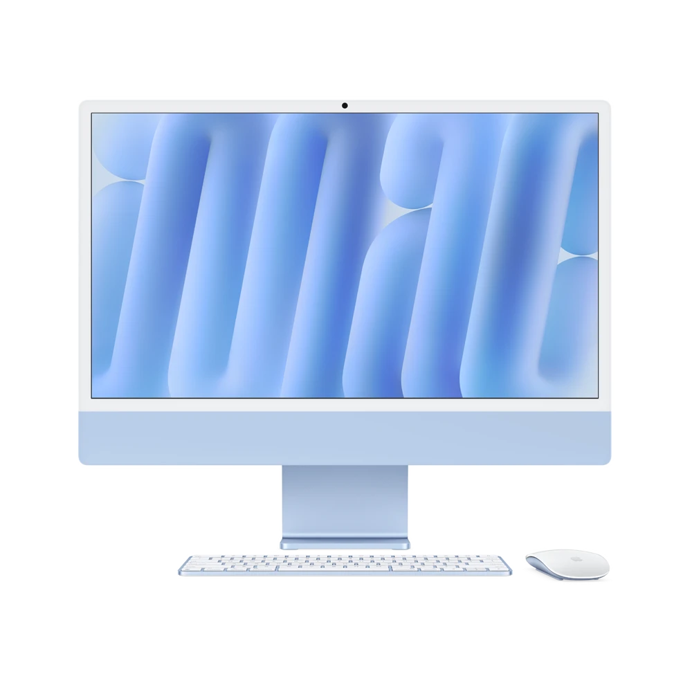 24-inch iMac with Retina 4.5K display: Apple M4 chip with 10‑core CPU and 10‑core GPU, 24GB, 512GB SSD - Blue – MD2T4AE/A