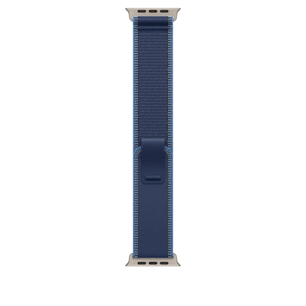 49mm Blue/Bright Blue Trail Loop - S/M - Natural Titanium Finish – MFT64ZM/A