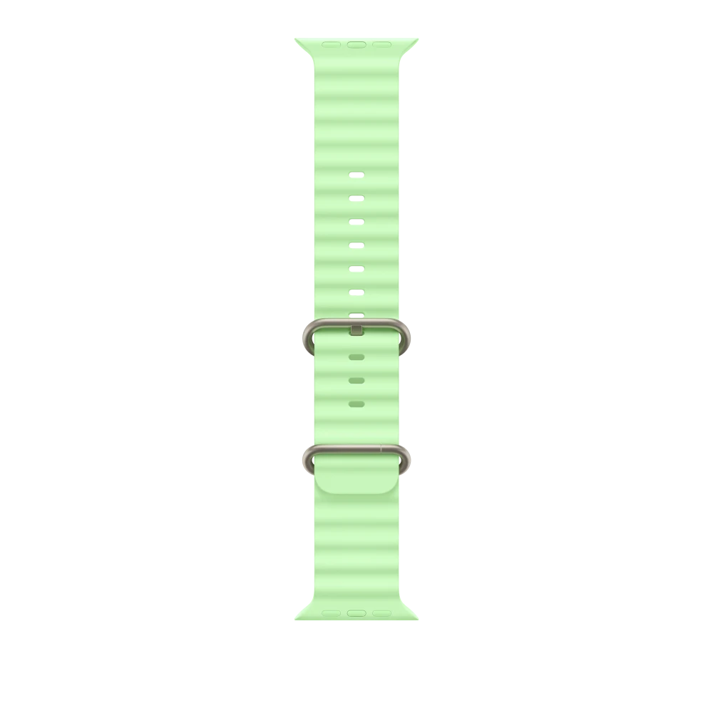 49mm Neon Green Ocean Band - Natural Titanium Finish – MGCF4ZM/A
