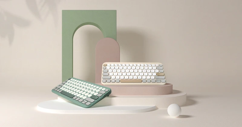 ASUS Marshmallow Keyboard KW100/EN+HEB/ Bluetooth® 5.0/Support: Win+Mac+Chrome/Oat Milk-Copilot – 90XB0880-BKB370