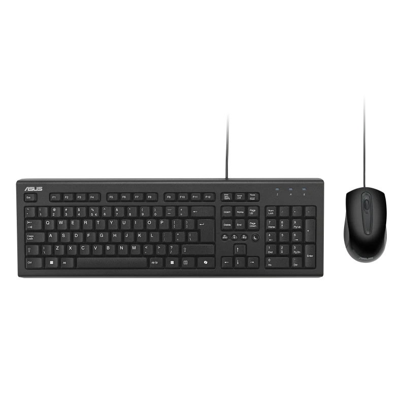 ASUS U2000 Keyboard+Mouse Set/Wired Set/Cables Length 1.5M/1000dpi/Copilot/Black/ – 90-XB1000KM002C0