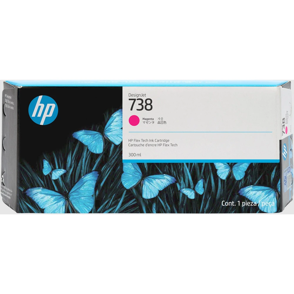 מילוי דיו מגנטה HP 738 300ml לפלוטר 676M7A T-850