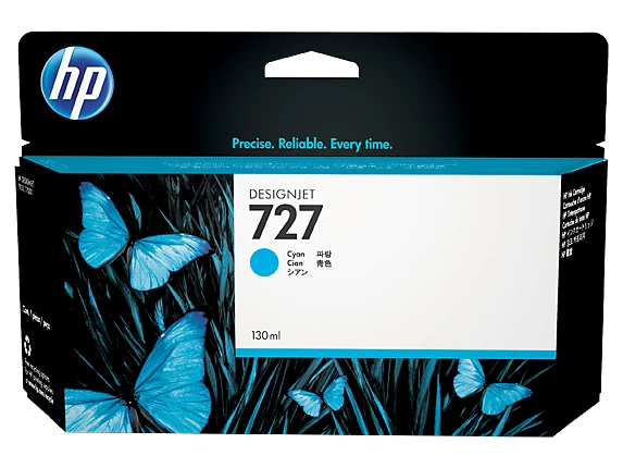 מילוי HP 727 ציאן B3P19A T-1500/920