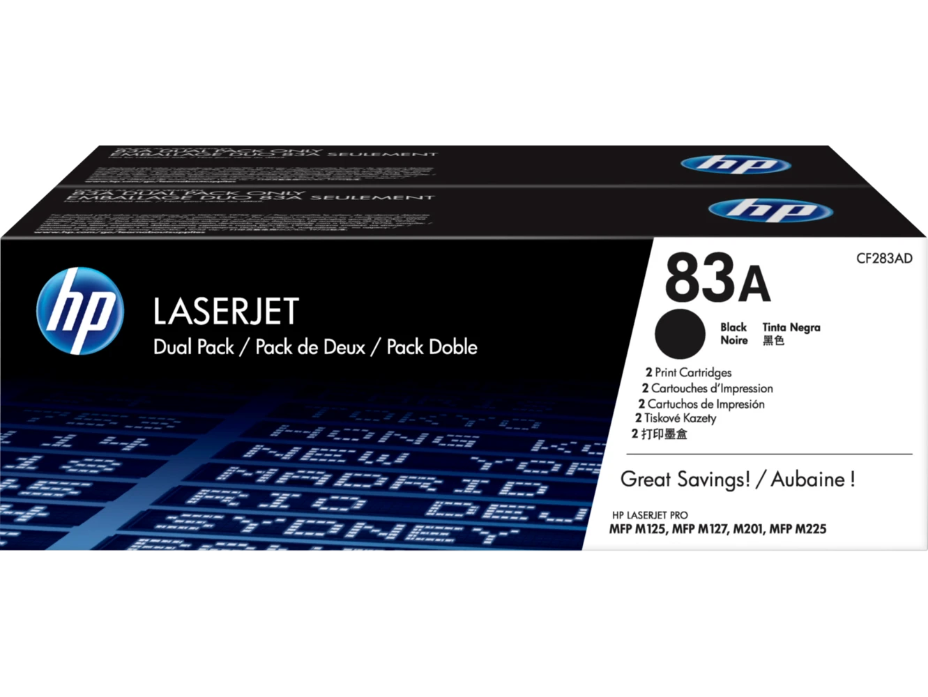 זוג טונרים HP 83A למד' CF283AF M127