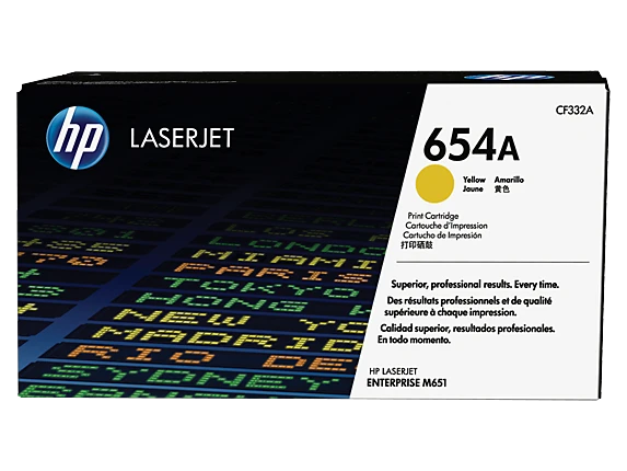 טונר HP צהוב 654A לליזר CF332A M651