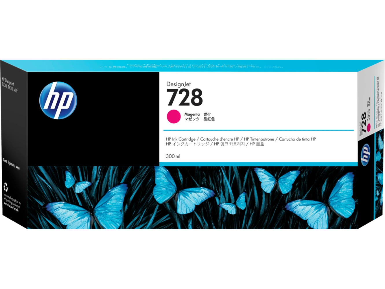 מילוי HP 728 מגנטה F9K16A T-730 300ml