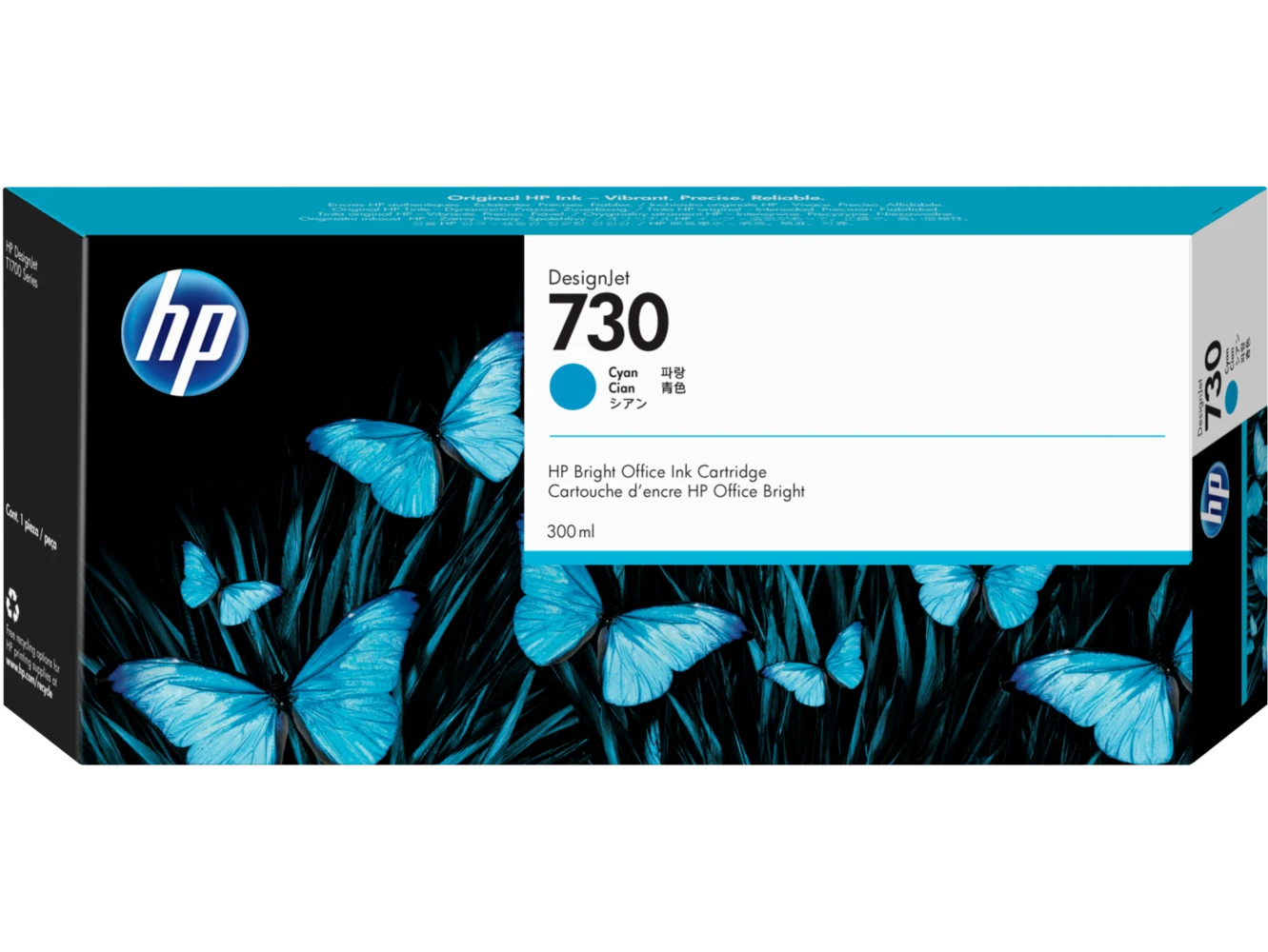 מילוי HP 730 ציאן P2V68A T1700 300ml