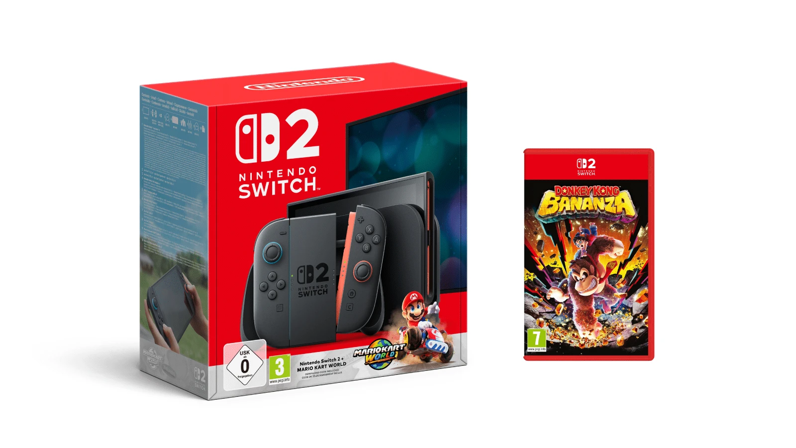 מארז Nintendo Switch 2 עם Mario Kart World + משחק Donkey Kong Bananza במתנה! | 45496321529