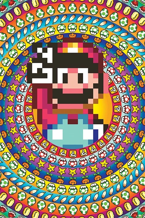 פוסטר גדול Super Mario בעיצוב Power-Ups | PP34389