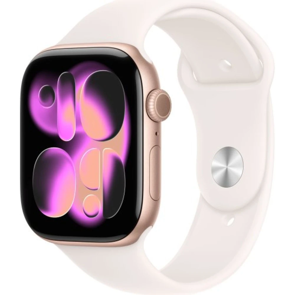 שעון חכם Apple Watch Series 11 GPS 46 מ״מ – Rose Gold, אלומיניום, Light Blush Sport Band - M/L | MEV74ZR/A