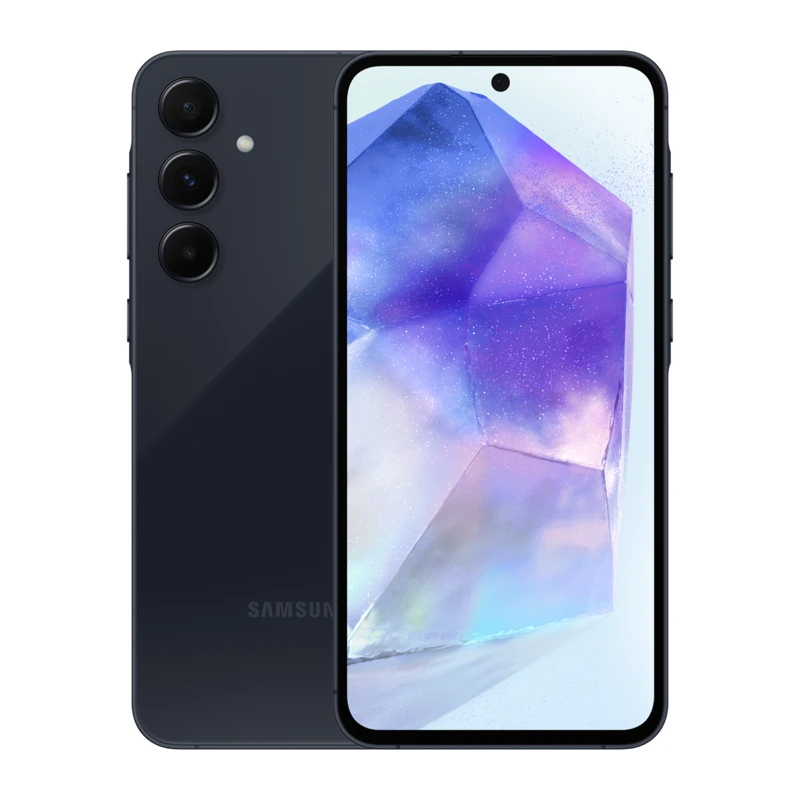 סמארטפון Samsung Galaxy A55 5G דגם SM-A556E/DS עם זיכרון 8GB, אחסון 256GB, מסך 6.6 אינץ׳ Super AMOLED 120Hz, צבע שחור ואחריות לשנה על ידי סאני | E000000352