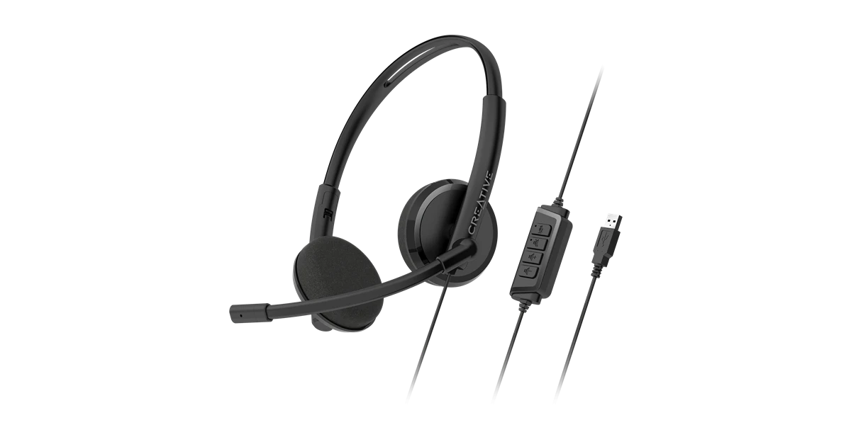 אוזניות Creative HS-220 – Creative HS-220 - USB Headset with Noise-cancelling Mic and Inline Remote