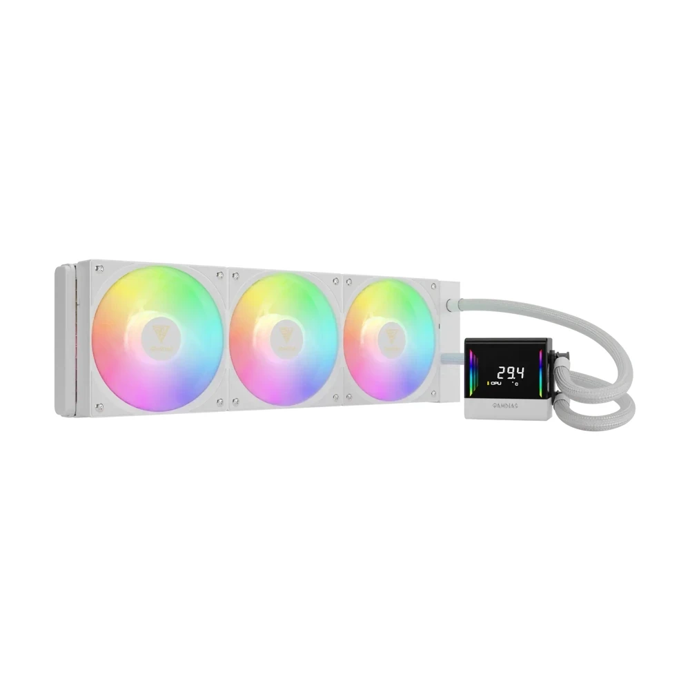 קירור נוזלי למעבד 360 מ״מ GAMDIAS CHIONE E4-360 WH לבן