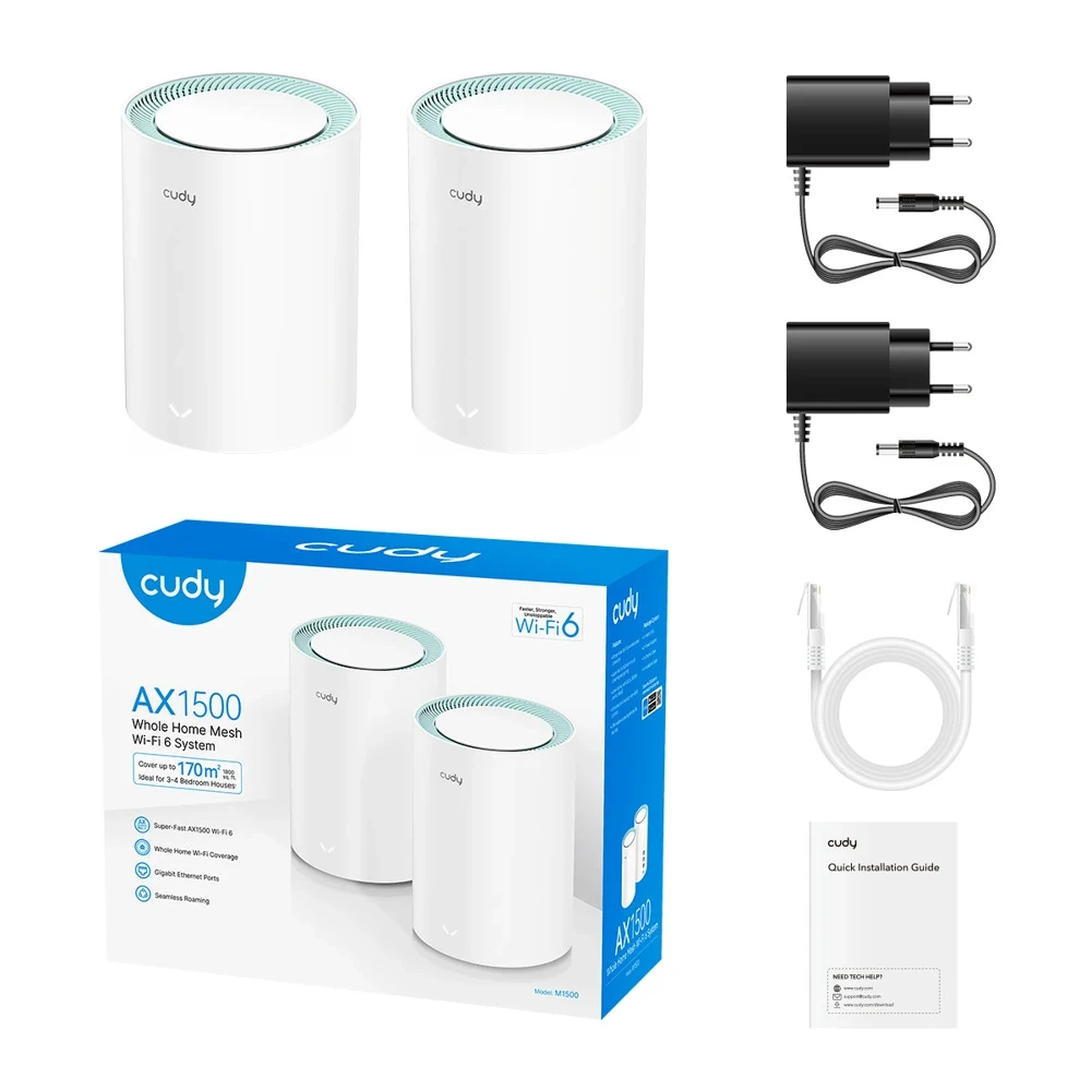 מערכת Mesh Cudy M1500 2-Pack Wi-Fi 6 AX1500