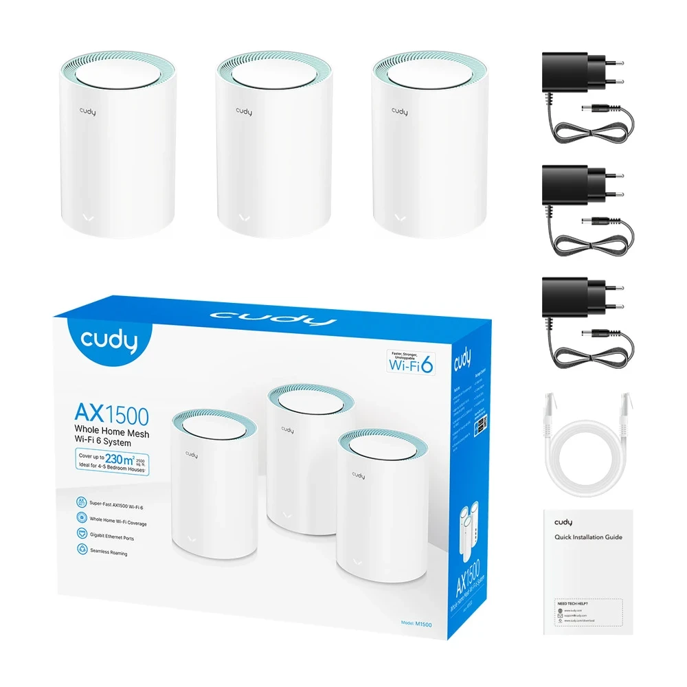 מערכת Mesh Cudy M1500 3-Pack Wi-Fi 6 AX1500