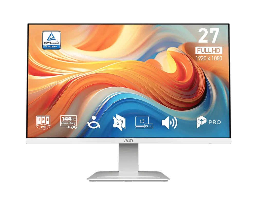 מסך מחשב MSI PRO MP273W E14A לבן, 27 אינץ׳ IPS FHD 144Hz