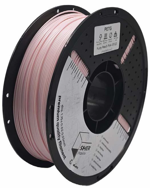 פילמנט SHER Plastix PETG – ורוד אפרסק | מארז מ־5 סלילים