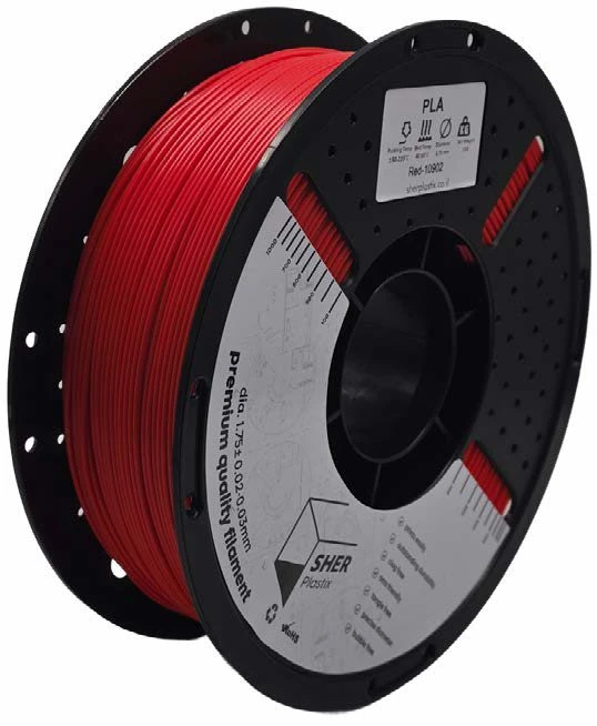פילמנט SHER Plastix PLA – אדום | מארז מ־5 סלילים