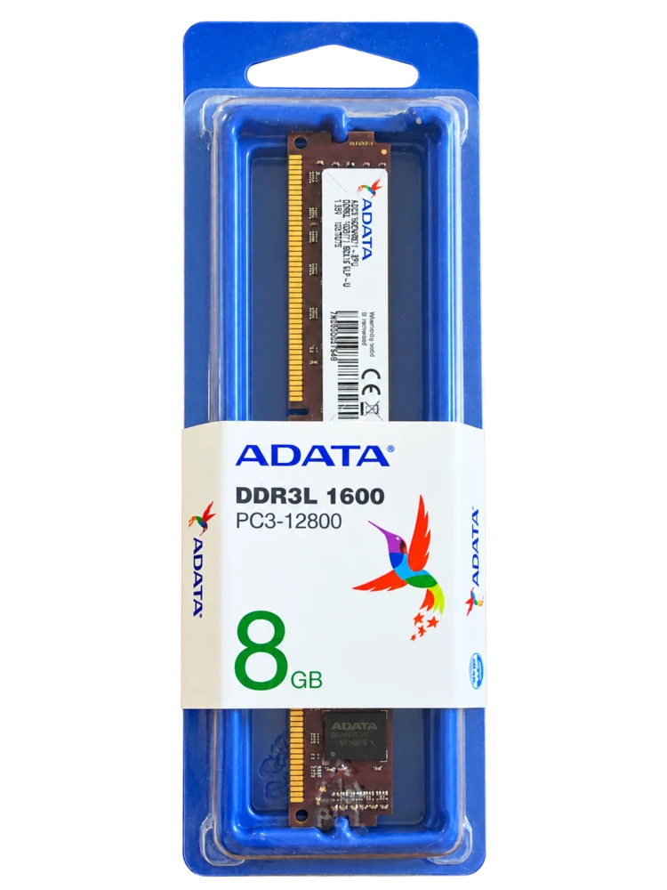 זיכרון למחשב נייח ADATA 8GB DDR3L 1600MHz CL11 VLP