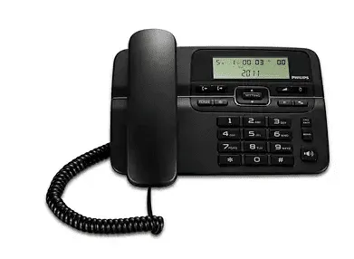 טלפון חוטי Philips Corded Dect Phone M20B/00 - צבע שחור, שנה אחריות