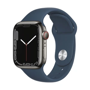 Apple Watch Series 7 GPS + Cellular, 41mm Stainless Steel Case with Sport Band - Regular