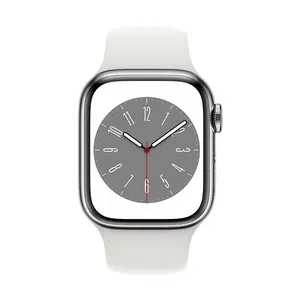 אפל ווטש Apple Watch Series 8 GPS + Cellular 41mm Stainless Steel Case with Sport Band - Regular