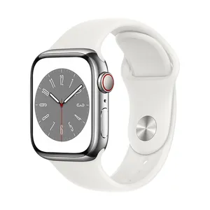 אפל ווטש Apple Watch Series 8 GPS + Cellular 41mm Stainless Steel Case with Sport Band - Regular