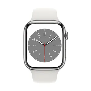 אפל ווטש Apple Watch Series 8 GPS + Cellular 45mm Stainless Steel Case with Sport Band - Regular