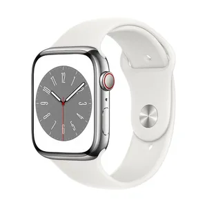 אפל ווטש Apple Watch Series 8 GPS + Cellular 45mm Stainless Steel Case with Sport Band - Regular