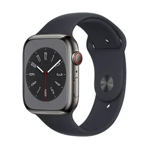 אפל ווטש Apple Watch Series 8 GPS + Cellular 45mm Stainless Steel Case with Sport Band - Regular