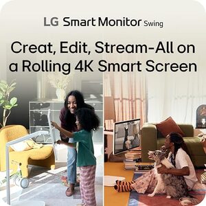 LG Smart Monitor Swing 32U889SA-W 32-Inch 4K UHD (3840x2160) IPS Touchscreen on a Fully Adjustable Wheeled Base HDR10, webOS, Built-in Speaker, HDMI, USB Type-C, Tilt/Height/Swivel/Pivot Stand