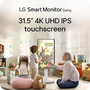 LG Smart Monitor Swing 32U889SA-W 32-Inch 4K UHD (3840x2160) IPS Touchscreen on a Fully Adjustable Wheeled Base HDR10, webOS, Built-in Speaker, HDMI, USB Type-C, Tilt/Height/Swivel/Pivot Stand