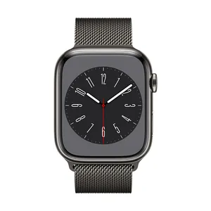 אפל ווטש Apple Watch Series 8 GPS + Cellular 45mm Stainless Steel Case with Milanese Loop
