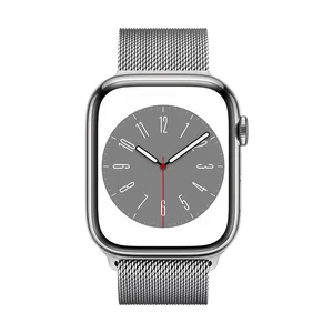 אפל ווטש Apple Watch Series 8 GPS + Cellular 45mm Stainless Steel Case with Milanese Loop