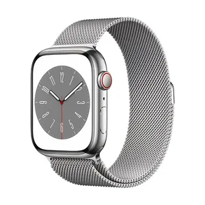 אפל ווטש Apple Watch Series 8 GPS + Cellular 45mm Stainless Steel Case with Milanese Loop