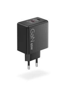 מטען Lenovo Dual USB-C 65W GaN Charger G0A6065BEU - צבע שחור