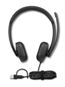 אוזניות חוטיות Lenovo Wired VoIP Headset 5000 (Teams) - צבע שחור – 4XD1R88995