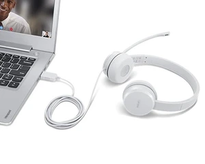 אוזניות Lenovo 110 On-Ear Stereo USB - GXD1E71385 - צבע לבן – LENOVO-HEADSET-GXD1E71385-