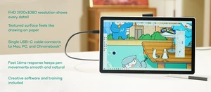 מסך גרפי Wacom One 14 עם עט – DTC141W0