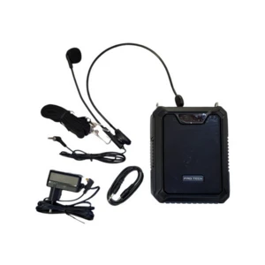 רמקול מוגבר נייד בעל סוללה נטענת, כולל נגן MP3 ו-BT מובנה, צבע שחור, כולל מיק מדונה ושרוך לנשיאה