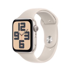 שעון חכם Apple Watch SE (2023) GPS 44mm Starlight Aluminium Case with Starlight Sport Band - S/M - צבע אור כוכבים שנה אחריות ע