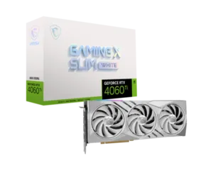 כרטיס מסך לבן MSI GeForce RTX 4060 Ti GAMING X SLIM WHITE 8G