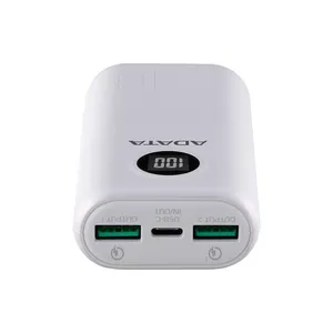 סוללת גיבוי ADATA AP1000QCD 10,000mAh - צבע לבן, שנה אחריות ע"י היבואן הרשמי