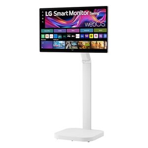 LG Smart Monitor Swing 32U889SA-W 32-Inch 4K UHD (3840x2160) IPS Touchscreen on a Fully Adjustable Wheeled Base HDR10, webOS, Built-in Speaker, HDMI, USB Type-C, Tilt/Height/Swivel/Pivot Stand
