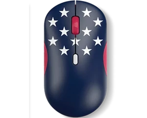 עכבר בלוטוס אלחוטי Lenovo 350 Bluetooth Silent Mouse (Fan Edition - US) GY51U71761 - צבע כחול / לבן / אדום