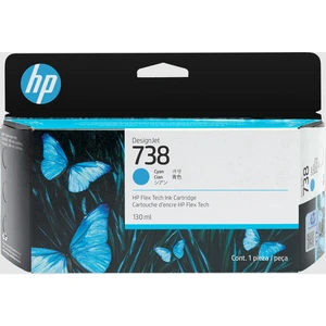 מילוי דיו ציאן HP 738 130ml לפלוטר 498N5A T-850