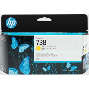 מילוי דיו צהוב HP 738 130ml לפלוטר 498N7A T-850